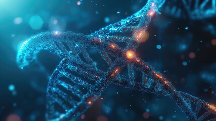 Digital dna helix structure representing genetic engineering and science