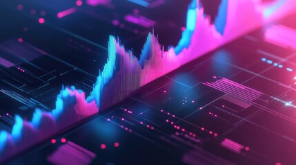 Financial market data analysis showing digital stock evolution