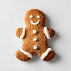 A Gingerbread Man Cookie Isolated on White Background 