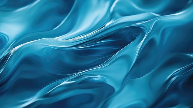 Flowing blue liquid surface creating abstract waves texture