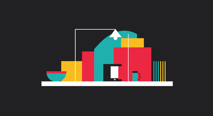 Business Growth and Coffee Break A Vector Illustration Depicting Productivity, Goals, and Success