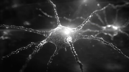 Neuron network transmitting impulses in human brain