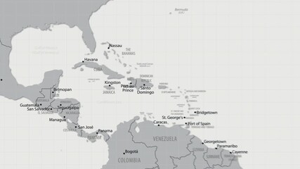 Jamaica on the world map. 4K animation. - Powered by Adobe