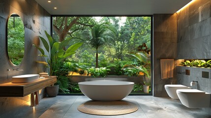 Premium residential washroom design with refined textures and calming atmosphere