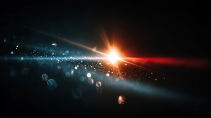 Light leak overlay effect with bokeh blur and retro noisy film texture flare on black background showing a high quality realistic style