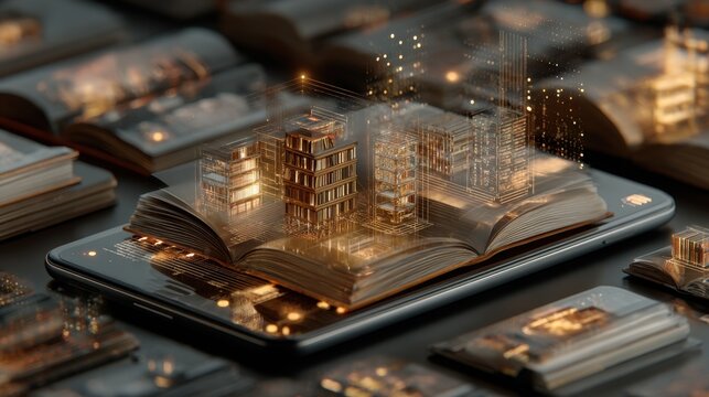 Online education with interactive learning concepts on digital devices and modern teaching platform