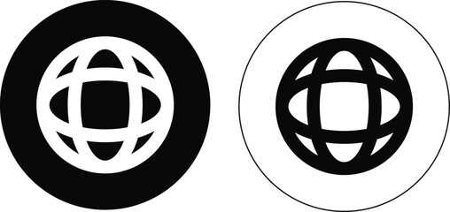 Circular World Wide Web Icon (Flat Design)