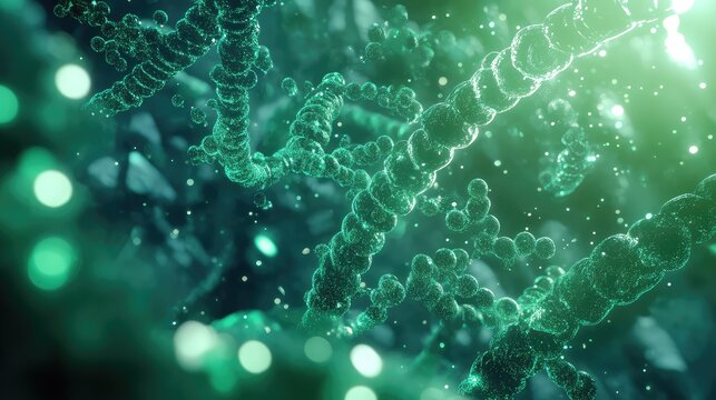 Glowing dna helix structure representing genetic science and biotechnology