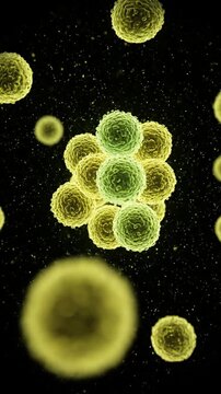 Mold Spores 3D Scientific Visualization on Dark Background