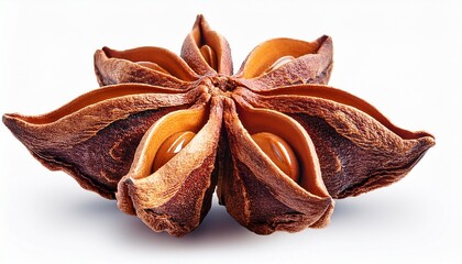 Whole Star Anise Isolated On White Background With Clipping Path