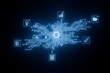 Exploring the impact of artificial intelligence on technology and society through intricate circuit designs