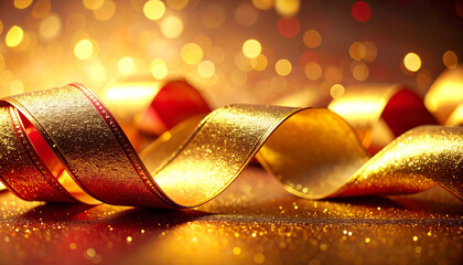 Golden Glow Holiday Ribbon