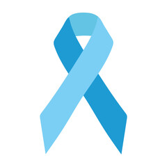 Teal ribbon awareness symbol for ovarian and cervical cancer support
