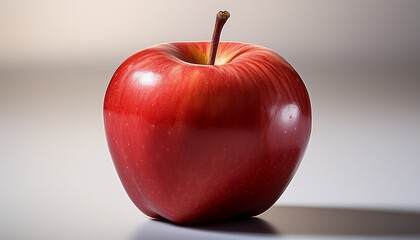 A Red Apple With A Stem