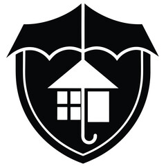 real estate insurance  umbrella   shield  vector i