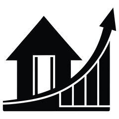 real estate investment  graph   house  vector icon