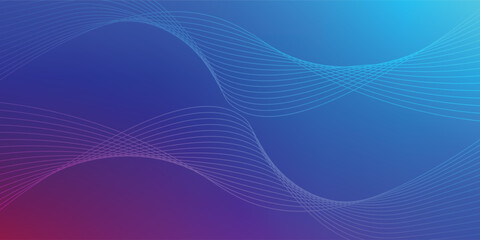 Wavy lines with red blue cyan gradient mesh abstract background nice for wallpaper or banner