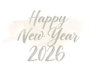 A festive and elegant greeting for the year 2026, featuring sparkling silver text on a soft, abstract background.