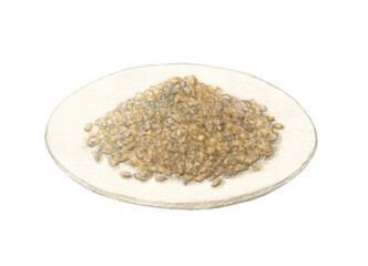 皿に盛った白ゴマ　水彩色鉛筆イラスト