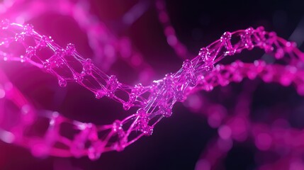 Abstract pink dna helix structure representing science research