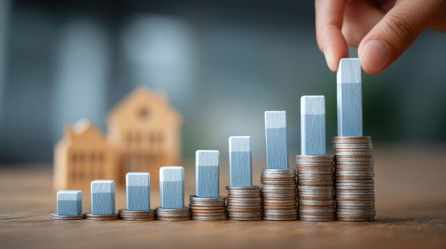 Analyzing real estate investment graph with pen, considering stock market investment strategy for long-term and short-term approaches