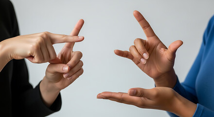 Diverse Women Communicating Through Sign Language Close-Up