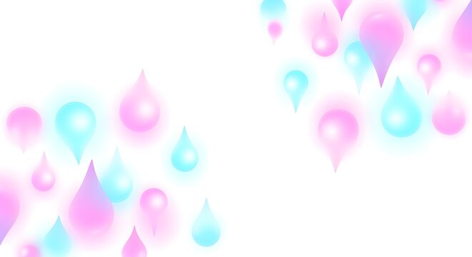 Minimal glowing droplets shaped like Christmas bulbs, neon pastel colors with smooth gradient glow, scattered in elegant diagonal layout for holiday banners, isolated white background, futuristic