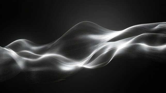 Abstract wave form monochrome digital technology background