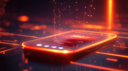 Smartphone transferring digital data showing futuristic network connectivity