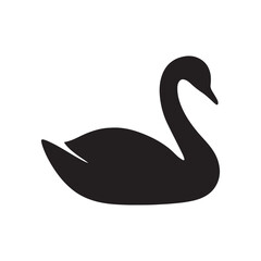 Black swan vector illustration on a lake