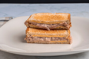 tuna  and yogurt melt sandwich  stacked