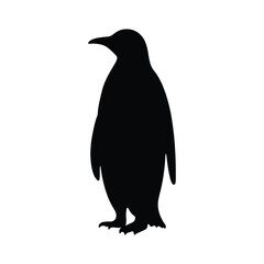 penguin silhouette vector illustration on white background 