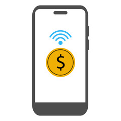 Mobile Payment On Smartphone Icon, Simple Icon Vector Design, best used for presentation, application, web and banner