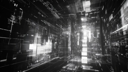 Digital data network cyberspace architecture visualizing technology