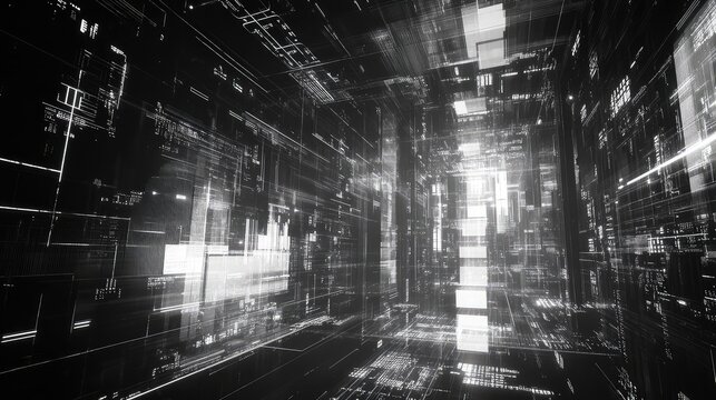 Digital data network cyberspace architecture visualizing technology - Powered by Adobe