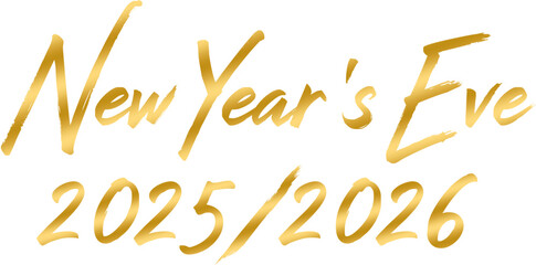 New Year's Eve 2025-2026 gold lettering on a poster, invitation ver 5