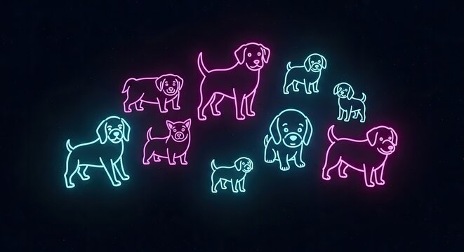 Abstract Digital Art A Playful Constellation of Most Cutest Dog - Powered by Adobe