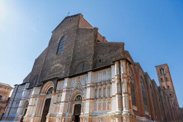 Basilica of San Petronio on Piazza Maggiore in Bologna, Emilia-Romagna, Italy