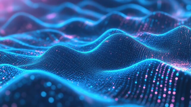 Digital waves creating abstract data flow background