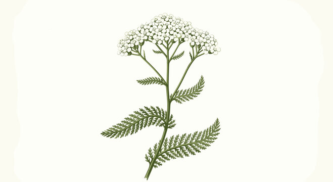 Elegant yarrow flower artwork for vintage botanical prints or delicate wedding invitations, perfect for adding a touch of natural beauty