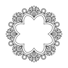 Layered lotus bloom mandala coloring book page