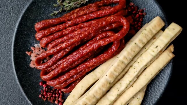 Grissini breadsticks, an Italian wheat pastry, are a great lunch snack. Grissini breadsticks