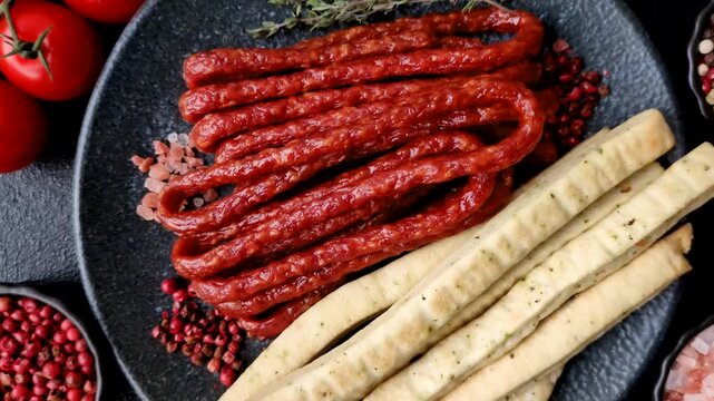 Grissini breadsticks, an Italian wheat pastry, are a great lunch snack. Grissini breadsticks