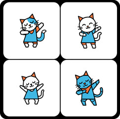 Cartoon watermelon slice characters with smiles and sunglasses,  Cute summer fruit mascots with seeds,  Playful watermelon characters for kids