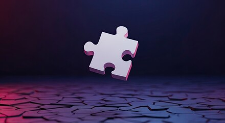 Enigmatic Floating Geometry A Puzzle Piece in an Abstract Landscap