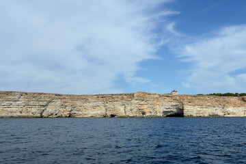 Steep Black Sea coast in Sevastopol