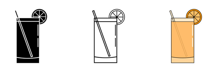 orange drink set icon. simple vector illustration on white background