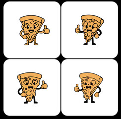 Four cartoon lions with manes and proud faces,  Cute lion king characters wearing crowns,  Playful jungle lion mascots for kids