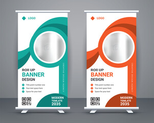 Beautiful business roll up banner design 