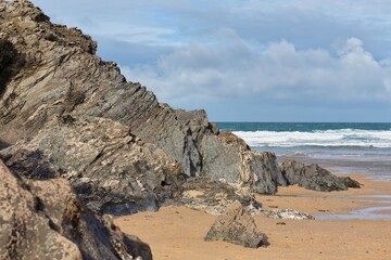 A rocky coastline photograph, perfect for illustrating nature and seascape themes in Polly Joke - Cornwall - UK